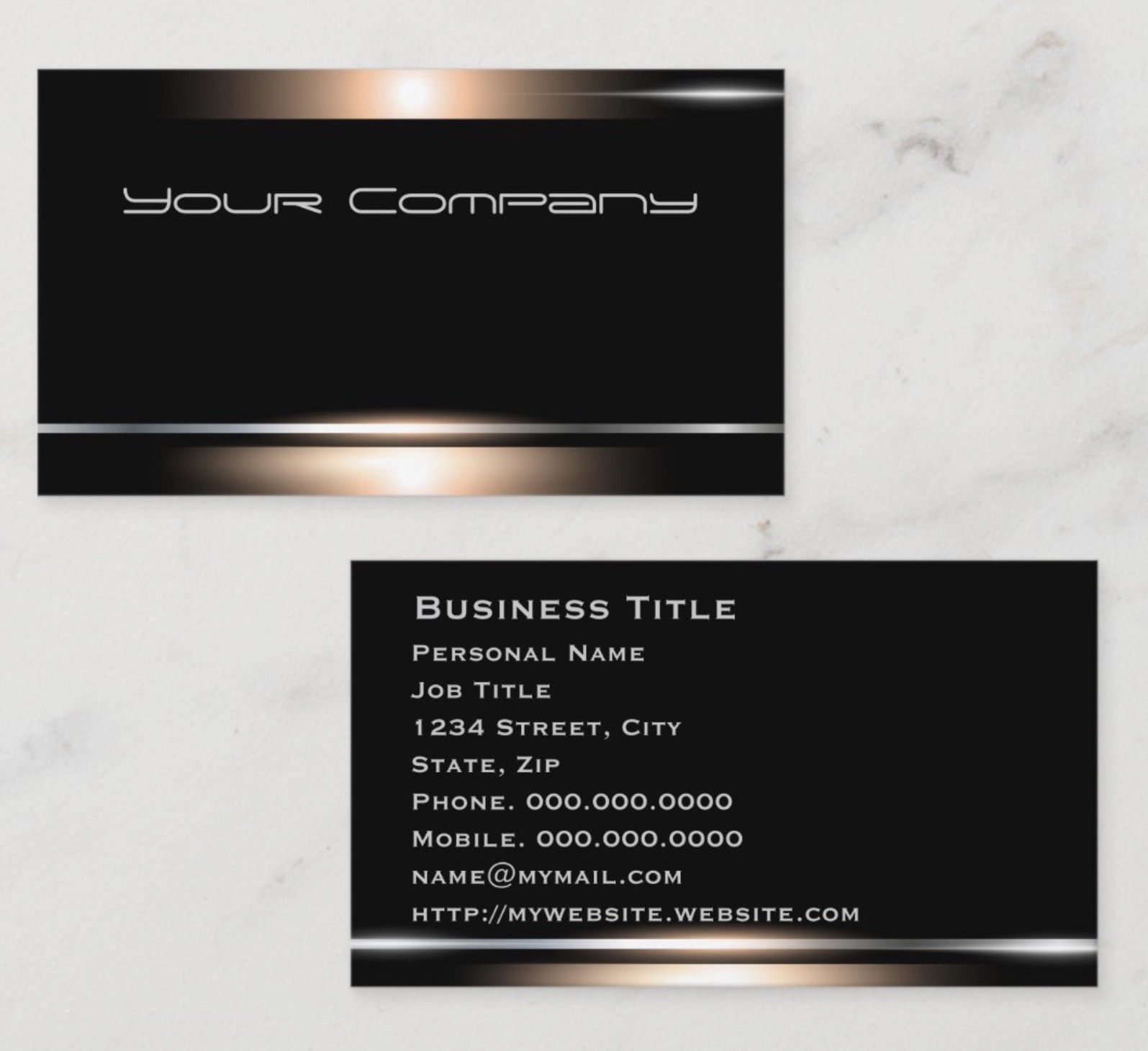 Professional Modern Elegant Copper Black Bronze Business Card